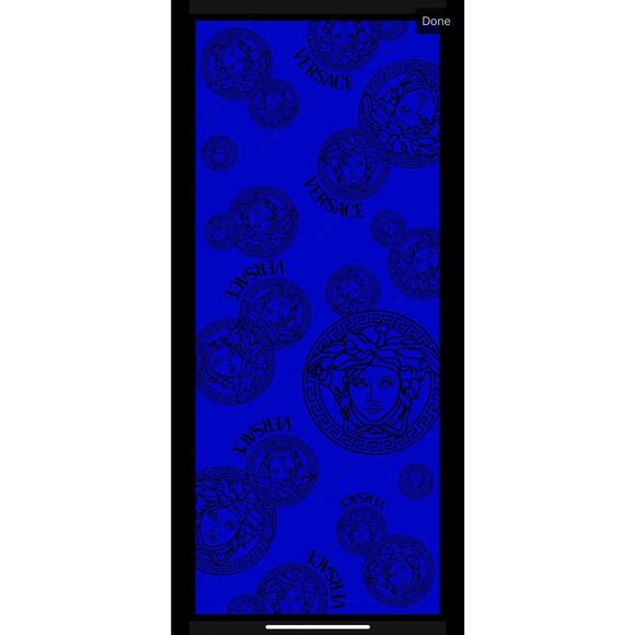 NWT Versace Medusa Reversible Wool Black Blue Knit Scarf Shawl Size 70"x27" $590 - Picture 2 of 11